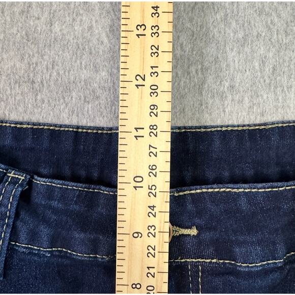Bootcut Jeans Dark Wash Blue Womens L Mid Rise Stretch Denim 5-Pocket Slim Fit - Picture 8 of 10
